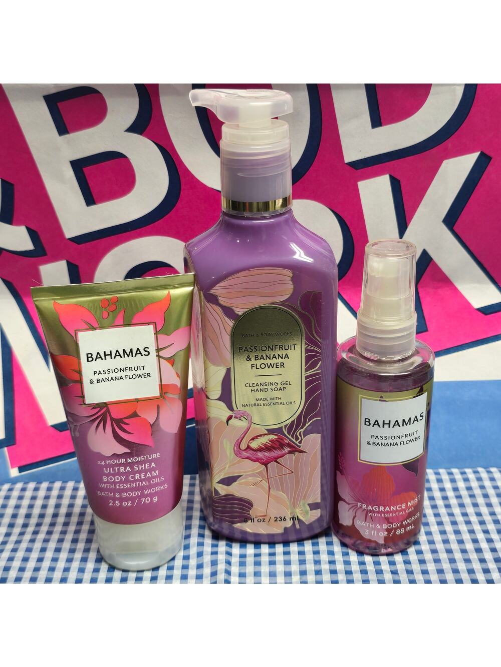 BBW Bahamas Passionfruit & Banana Flower Body Cream Hand Soap & Fragrance Mist